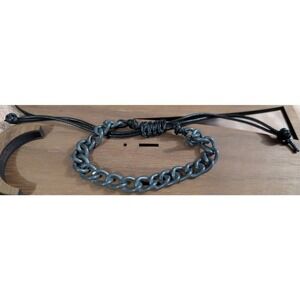 New Dark Metal Chain Link Bracelet Adjustable Mens Womens